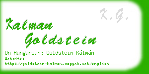 kalman goldstein business card